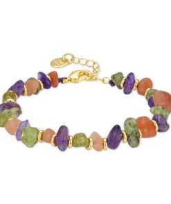 Rixu Rixu Bracelet Améthyste naturelle finition or jaune 18 carats - Multicolore