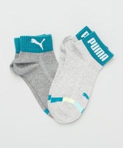 Chaussettes 'Puma' - Lot de 2 - Gris/vert