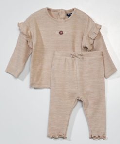 Sweat et legging en maille douce - 2 pièces - Beige