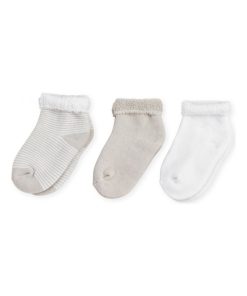 Lot De 3 Paires De Chaussettes Beige Et Blanc (0-3 Mois) - Beige