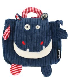 Sac à dos bébé peluche Hippipos l'hippopotame - Bleu