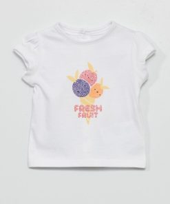 T-shirt imprimé en jersey - Blanc