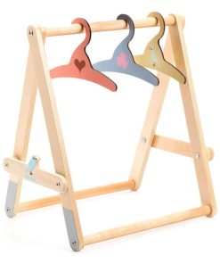Accessoire pour poupon Poméa 32 cm : Portant vêtements, 3 cintres - N/A
