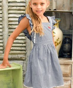 Robe Été Carrx Vichy Noir Fille LILI - 'LA FAUTE A VOLTAIRE' - Noir Blanc Gris
