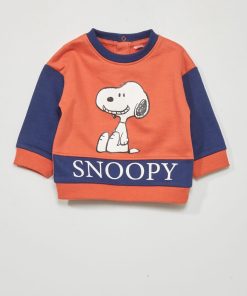 Sweat 'Snoopy' col rond - ORANGE