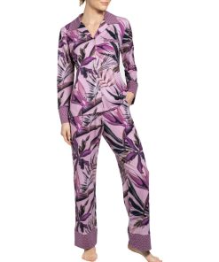 Ensemble pyjama long en coton et modal Roma - Rose