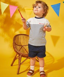 Short en twill taille ajustable - bleu marine