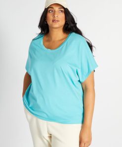 T-shirt à col rond - Bleu