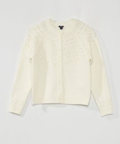 Gilet en maille ajourée - blanc