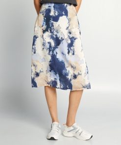 Jupe midi tie and dye - Bleu