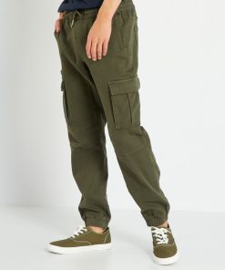 Pantalon jogger fit denim - Kaki