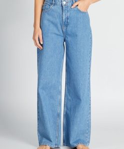 Pantalon denim wide leg - L28 - Double stone
