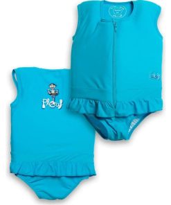 Maillot de Bain Carla Enfant avec Flotteurs - Accessoire de Natation Fille - Bleu