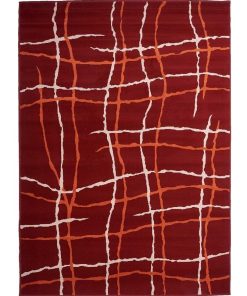 Tapis salon 160x230 AF MALMO Rouge OEKO TEX fabriqué en Europe idéal pour Salon - Rouge