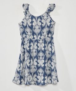 Robe maille crêpée - Bleu