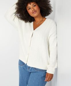 Gilet en maille tressée - Blanc