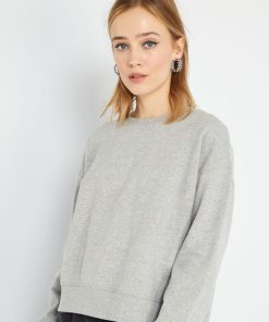 Sweat en molleton uni - Gris