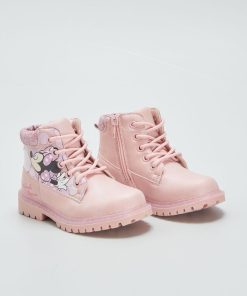 Bottines type montagne 'Minnie' - Rose