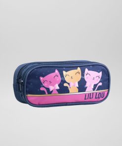 Trousse 'chats' - bleu