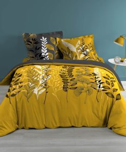 Parure housse couette 240x220 cm Isabelle jaune - Jaune