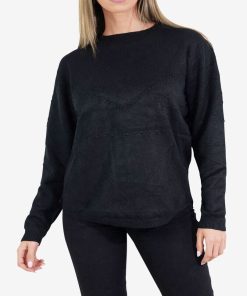 Pull col rond Kebello - Noir Noir
