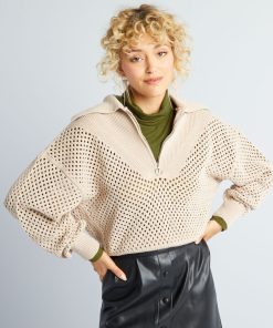 Pull col camionneur - Beige