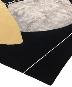 Tapis salon 160x230 AZUR Noir tapis en laine, moderne et élégant - Bleu