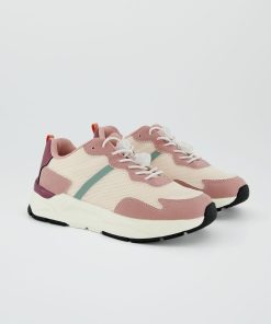 Baskets tricolore type running - Rose