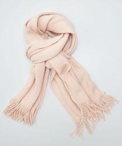 Echarpe unie en maille chaude - Rose