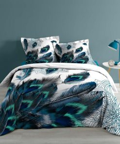 Parure Housse de couette Collection Plumes de Paon Pluminas - Blanc