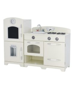 Cuisine enfant Little Chef dinette en bois blanche fille garçon jeux TD-11413W - N/A