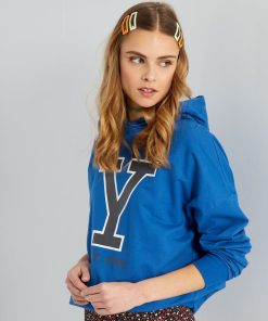 Sweat avec capuche à imprimé 'Yale' - Bleu