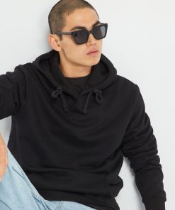 Sweat à capuche avec poche kangourou - noir