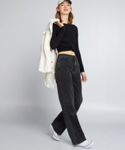 Tee-shirt cropped - noir