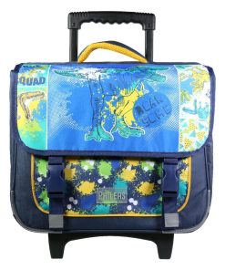 BAGTROTTER Cartable à roulettes 38 cm Phileas Bleu Dinosaure - Bleu