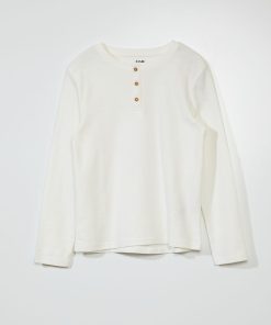T-shirt col mao - blanc