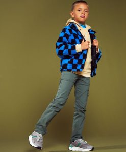 Veste en sherpa à motif - Bleu