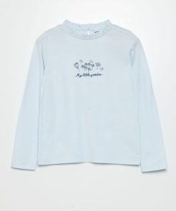 T-shirt en jersey à manches longues - Bleu