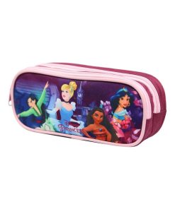 Trousse scolaire 2 compartiments DS Princesses Violette et Rose Bagtrotter - Multicolore