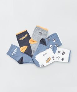 Chaussettes avec imprimés fantaisie - Lot de 5 - Bleu