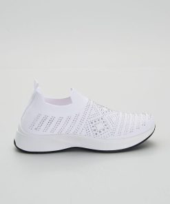 Baskets chaussettes à strass - blanc