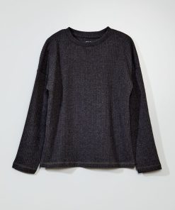 T-shirt côtelé - Gris