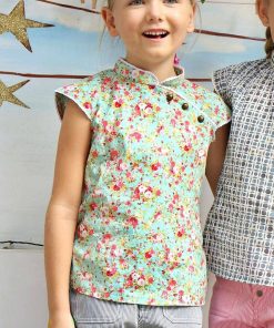 Blouse chinoise  liberty  ANNAM - 'LA FAUTE A VOLTAIRE' - Vert d'eau