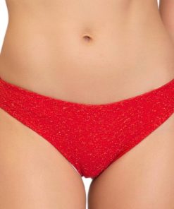 Bas de bikini pailleté à lacets Shine - Rouge