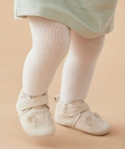 Chaussons en cuir, - Beige