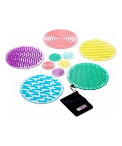 Set de 10 ronds tactiles et texturés en silicone - Multicolore