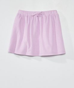 Jupe courte en éponge - mauve clair