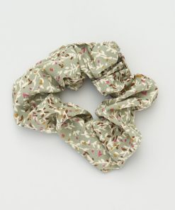 Chouchou imprimé 'fleuri' - Vert/beige