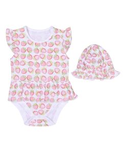 Body robe et chapeau , Fraise - Rose