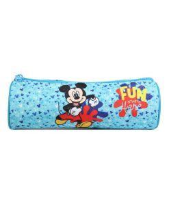 BAGTROTTER Trousse scolaire ronde DS Mickey Bleue - Bleu